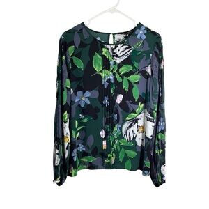 White House Black Market Women’s Large Floral Shirt lighweight